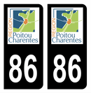 Autocollant Plaque d'immatriculation Voiture Ancienne Région 86 Noir