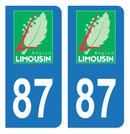 Autocollant Plaque d'immatriculation Voiture Ancienne Région 87