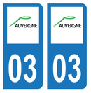 Autocollant Plaque d'immatriculation Voiture Ancienne Région 03