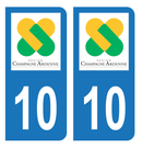 Autocollant Plaque d'immatriculation Voiture Ancienne Région 10