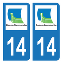 Autocollant Plaque d'immatriculation Voiture Ancienne Région 14