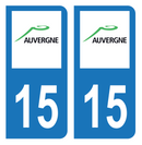 Autocollant Plaque d'immatriculation Voiture Ancienne Région 15