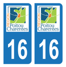 Autocollant Plaque d'immatriculation Voiture Ancienne Région 16 Noir