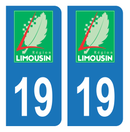 Autocollant Plaque d'immatriculation Voiture Ancienne Région 19