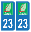 Autocollant Plaque d'immatriculation Voiture Ancienne Région 23 Noir