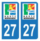 Autocollant Plaque d'immatriculation Voiture Ancienne Région 27