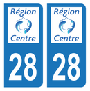 Autocollant Plaque d'immatriculation Voiture Ancienne Région 28