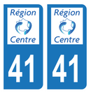 Autocollant Plaque d'immatriculation Voiture Ancienne Région 41
