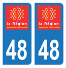 Autocollant Plaque d'immatriculation Voiture Ancienne Région 48