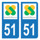 Autocollant Plaque d'immatriculation Voiture Ancienne Région 51