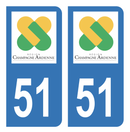 Autocollant Plaque d'immatriculation Voiture Ancienne Région 51 Noir