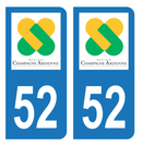 Autocollant Plaque d'immatriculation Voiture Ancienne Région 52