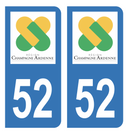 Autocollant Plaque d'immatriculation Voiture Ancienne Région 52 Noir