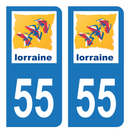 Autocollant Plaque d'immatriculation Voiture Ancienne Région 55