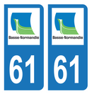 Autocollant Plaque d'immatriculation Voiture Ancienne Région 61