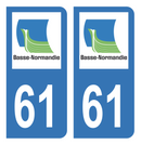 Autocollant Plaque d'immatriculation Voiture Ancienne Région 61 Noir