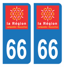 Autocollant Plaque d'immatriculation Voiture Ancienne Région 66