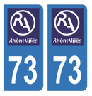 Autocollant Plaque d'immatriculation Voiture Ancienne Région 73 Noir