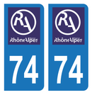 Autocollant Plaque d'immatriculation Voiture Ancienne Région 74