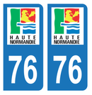 Autocollant Plaque d'immatriculation Voiture Ancienne Région 76