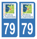 Autocollant Plaque d'immatriculation Voiture Ancienne Région 79 Noir