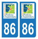 Autocollant Plaque d'immatriculation Voiture Ancienne Région 86