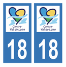 Autocollant Plaque d'immatriculation Voiture Département 18