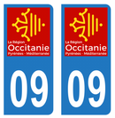 Autocollant Plaque d'immatriculation Voiture Département 09 Noir