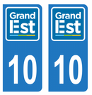 Autocollant Plaque d'immatriculation Voiture Département 10