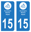 Autocollant Plaque d'immatriculation Voiture Département 15