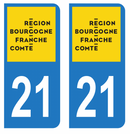 Autocollant Plaque d'immatriculation Voiture Département 21