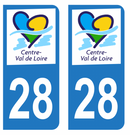 Autocollant Plaque d'immatriculation Voiture Département 28 Noir