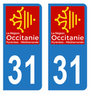 Autocollant Plaque d'immatriculation Voiture Département 31