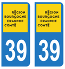 Autocollant Plaque d'immatriculation Voiture Département 39