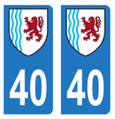Autocollant Plaque d'immatriculation Voiture Département 40