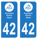 Autocollant Plaque d'immatriculation Voiture Département 42 Noir