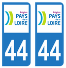 Autocollant Plaque d'immatriculation Voiture Département 44