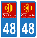 Autocollant Plaque d'immatriculation Voiture Département 48