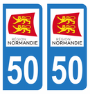 Autocollant Plaque d'immatriculation Voiture Département 50