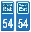 Autocollant Plaque d'immatriculation Voiture Département 54