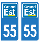 Autocollant Plaque d'immatriculation Voiture Département 55