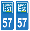 Autocollant Plaque d'immatriculation Voiture Département 57 Noir