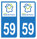 Autocollant Plaque d'immatriculation Voiture Département 59
