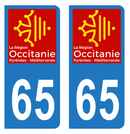 Autocollant Plaque d'immatriculation Voiture Département 65