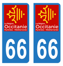 Autocollant Plaque d'immatriculation Voiture Département 66