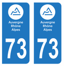 Autocollant Plaque d'immatriculation Voiture Département 73 Noir