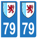 Autocollant Plaque d'immatriculation Voiture Département 79