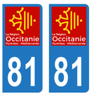 Autocollant Plaque d'immatriculation Voiture Département 81