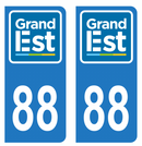 Autocollant Plaque d'immatriculation Voiture Département 88