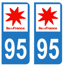 Autocollant Plaque d'immatriculation Voiture Département 95
